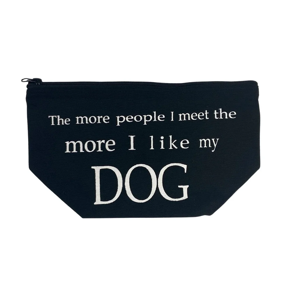 Dog Lover Makeup Bag I Work Hard For My Dog Canvas Cosmetic NWT